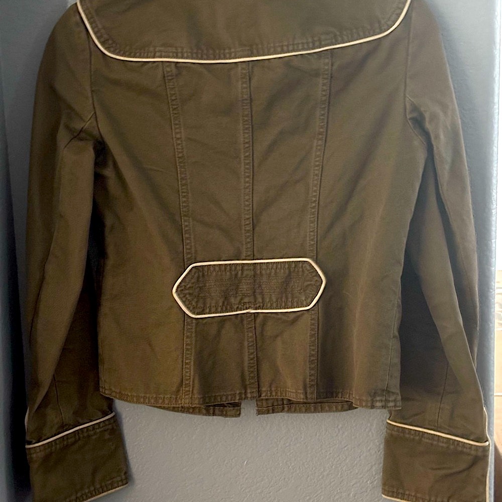 MARC JACOBS Khaki Zip Front Military Jacket: Size XS - Picture 7 of 9